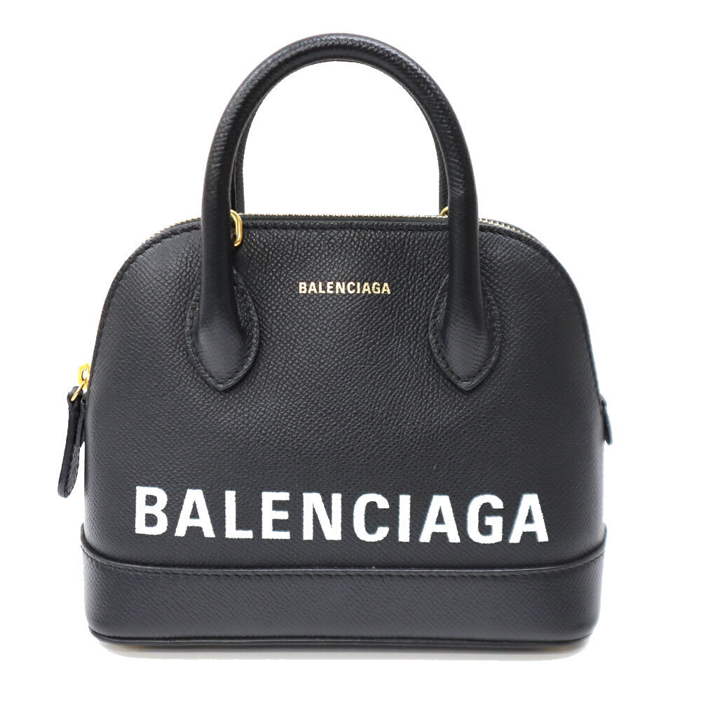 Balenciaga Ville Top Handle Handbag Leather Black